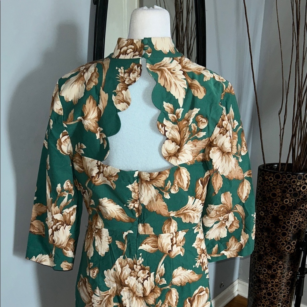 Maeve By Anthropologie Green and Tan Floral Tunic - Picture 8 of 11
